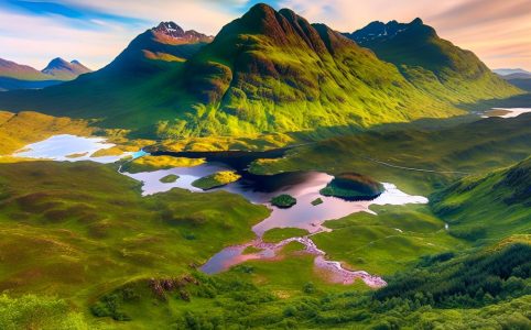 The mountains of Ben Cruachan and the surrounding area
