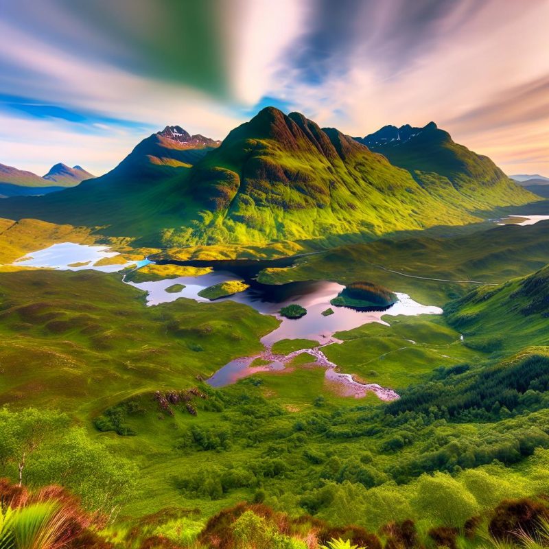 The mountains of Ben Cruachan and the surrounding area