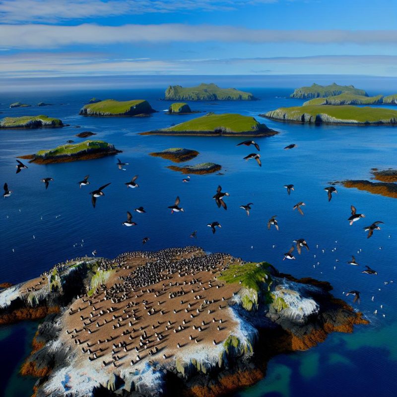 Puffins and seabird colonies on the islands